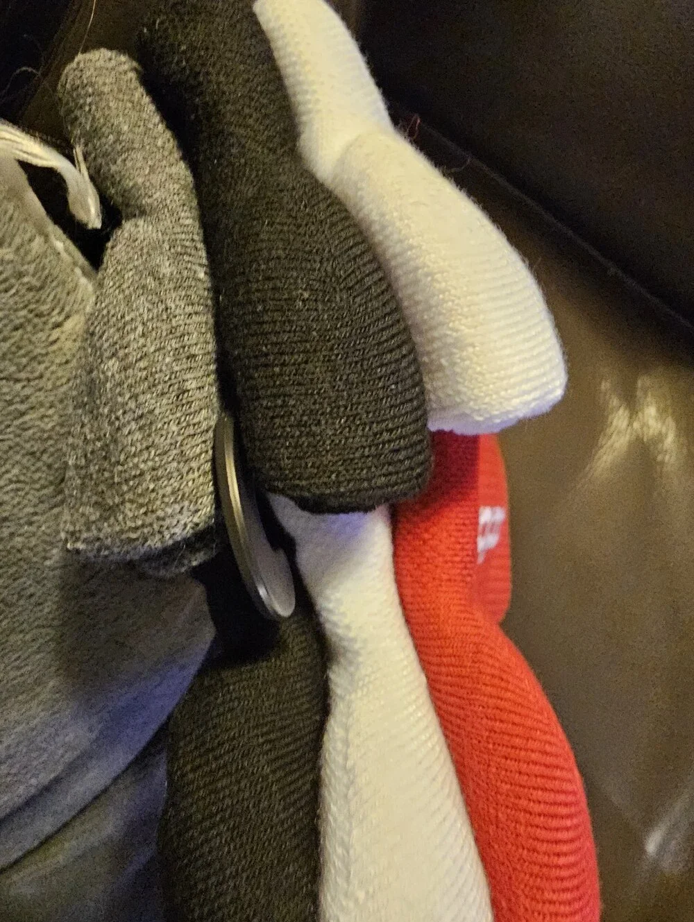 Adidas Black White Red 6 Pair Crew Ribbed Cushioned Socks Youth Size 5Y - 7Y
